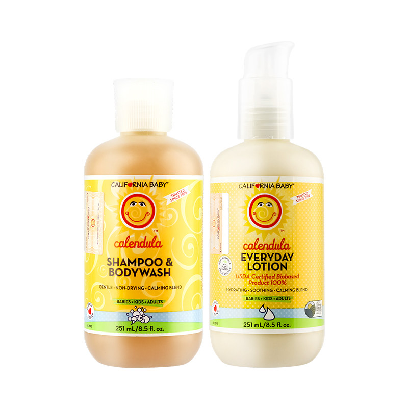 【自营】加州宝宝金盏花乳液+洗沐二合一婴儿沐浴露洗发水身体乳,淘宝优惠券,粉丝福利购,淘宝优惠卷