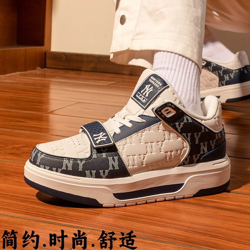 【自营】MLB休闲鞋情侣款男鞋女鞋印压老花运动鞋厚底低帮板鞋潮,淘宝优惠券,粉丝福利购,淘宝优惠卷
