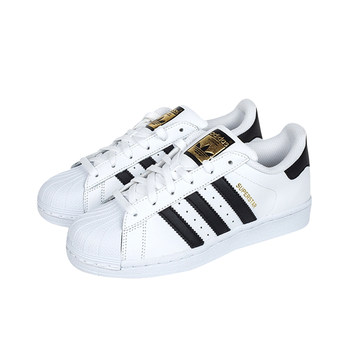 Adidas Adidas ດູໃບໄມ້ລົ່ນແລະລະດູຫນາວ clover gold label shell toe sneakers FU7712