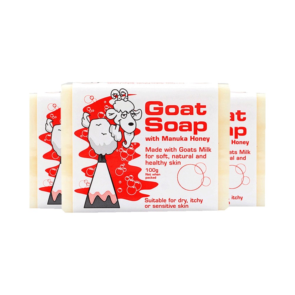 【自营】3件装 Goat Soap 山羊奶皂/敏感肌儿童100g 蜂蜜味手工皂 - 图0