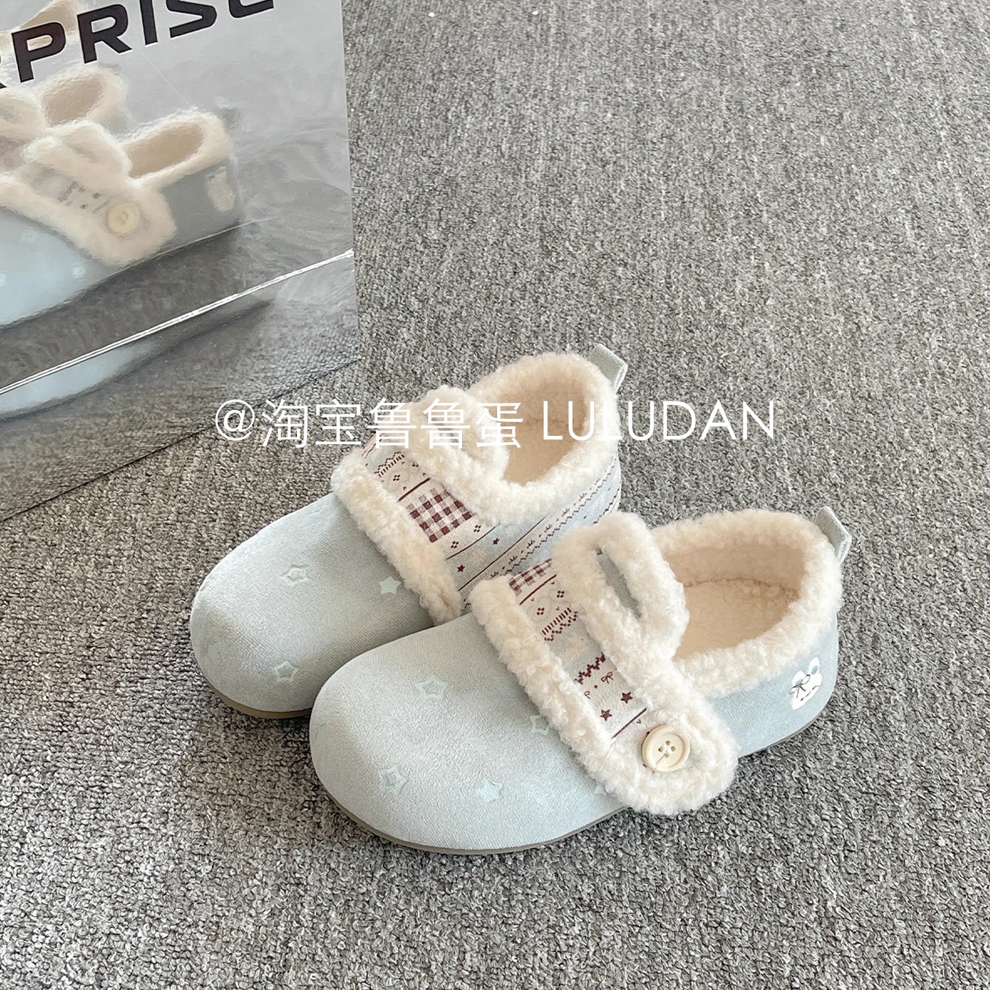 鲁鲁蛋 保暖二棉鞋小白鞋女2025新款冬季一脚蹬加绒勃肯鞋毛毛鞋 - 图2