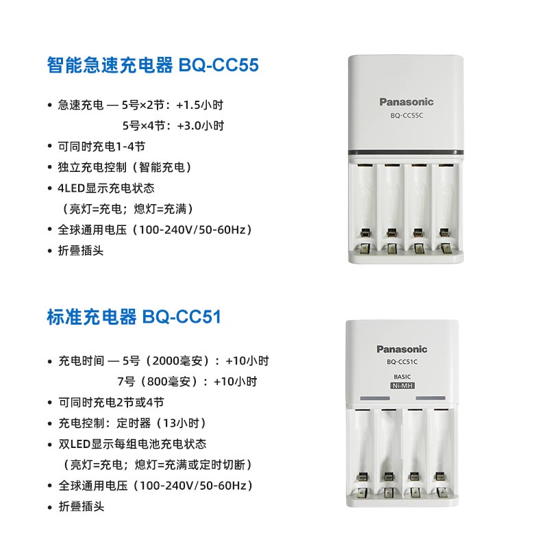 松下 5号 可充电电池 7号通用充电器套装 1.2v AAA 镍氢五号 七号适用电子门锁 玩具 XBOX手柄 遥控 鼠标 - 图2