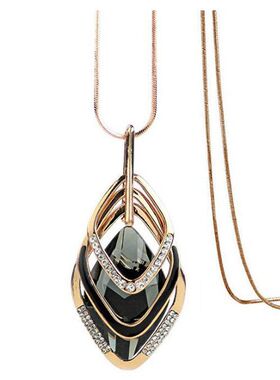 欧美跨境时尚毛衣链女高级感轻奢长项链小众个性百搭秋冬饰品挂件