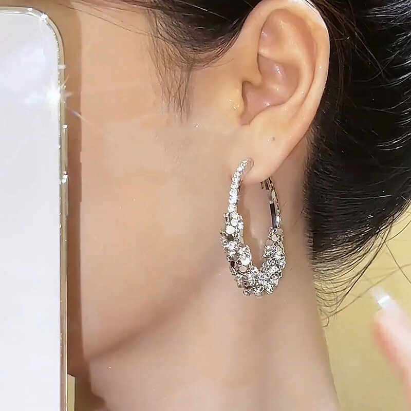 韩版925银针爆闪耳圈女个性夸张大圈圈夜店蹦迪耳环街拍2025新款,淘宝优惠券,粉丝福利购,淘宝优惠卷