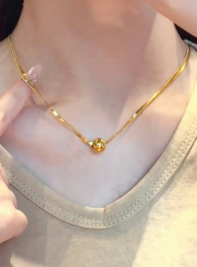 小众独特双层圆球轻奢百搭项链