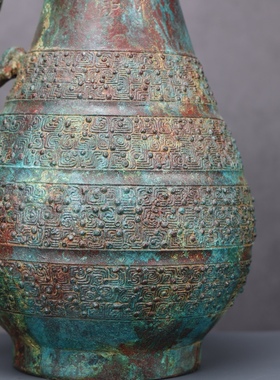 西周蟠龙纹匏壶家居高档礼品摆件古玩收藏博物馆铜祥德制特色礼品