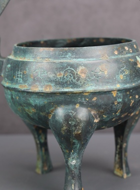 战国灯鼎形铜行灯甘肃博物馆复古摆件高端创意装饰品影视道具古装