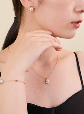 Favorite高级感简约百搭泡泡珍珠项链轻奢时尚纯银气质锁骨链坠链