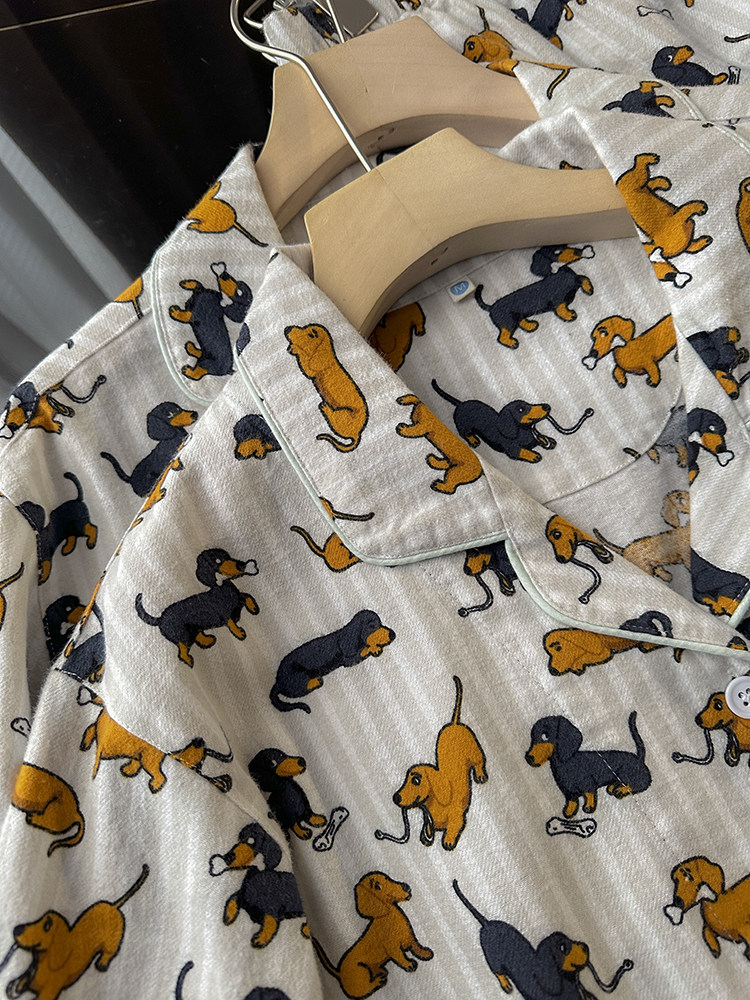 原单货！100棉！男女款卡通狗印花翻领磨毛长袖睡衣家居服套装108,淘宝优惠券,粉丝福利购,淘宝优惠卷