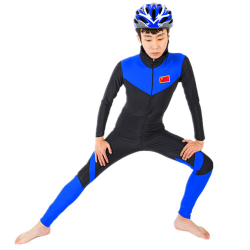 高弹连体服成人大道长袖速滑服儿童比赛连身服轮滑骑行潜水运动服 - 图3