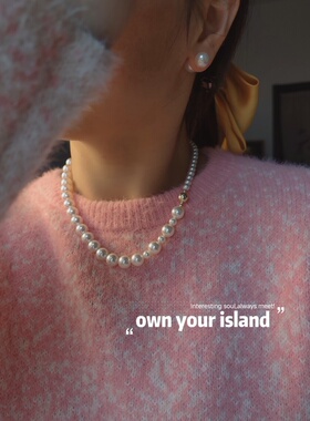 法式复古毛衣链项休闲链珍珠