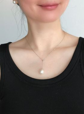 ISLA孤岛S925纯银施家珍珠项链锁骨链y字链时尚款项链叠戴配饰