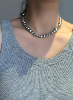 ISLA孤岛真多麻色施家珍珠项链清冷风锁骨链毛衣链通勤百搭轻奢