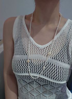 ISLA孤岛茉莉花球施家珍珠毛衣链羽皇金小众高级感项链女叠戴颈链