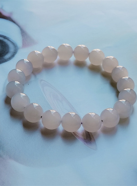 10m和田玉冰仙紫手串女冰种烟紫高级灰烟灰烟青手链天然玉石珠串