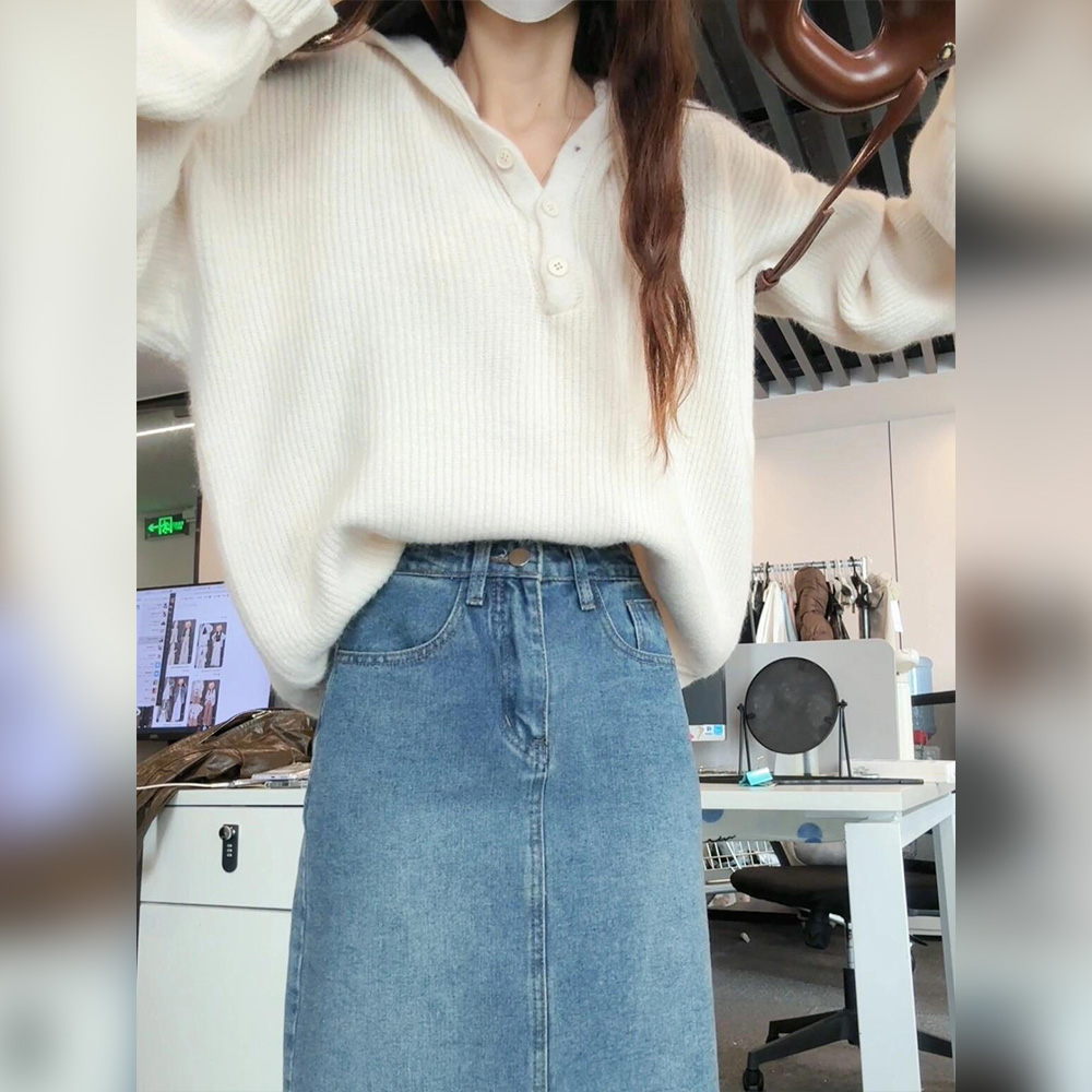 黄色连帽宽松高级慵懒风针织衫女2025新款毛衣秋日高级感穿搭上衣 - 图3