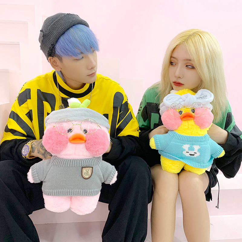 网红玻尿酸鸭热水袋充电式防爆正品毛绒娃娃可爱暖宝宝卡通暖水袋 - 图0