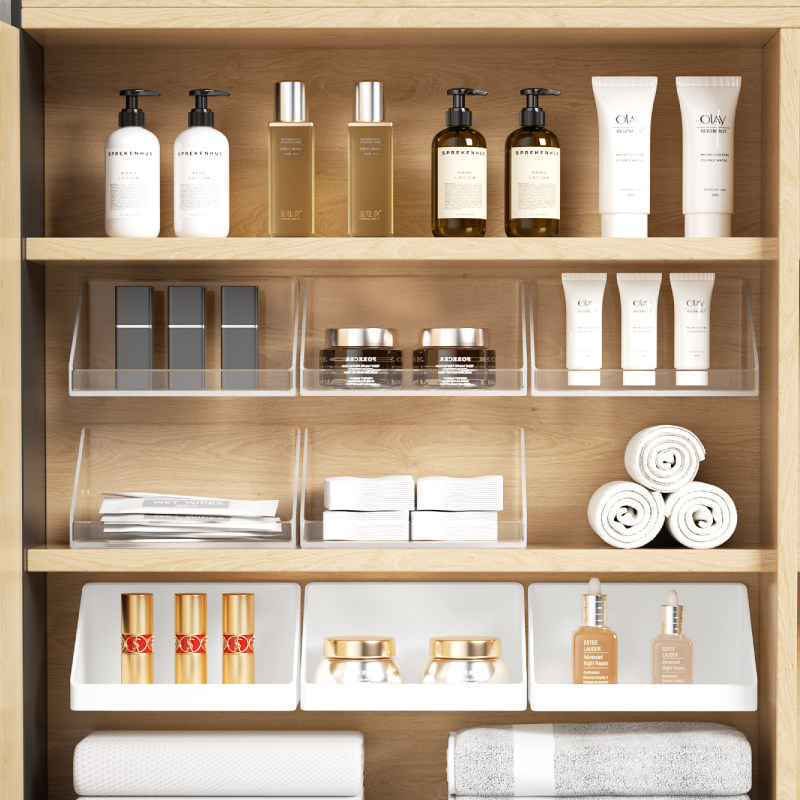 镜柜收纳盒卫生间洗漱台化妆品口红置物架浴室壁挂式斜口整理盒子,淘宝优惠券,粉丝福利购,淘宝优惠卷