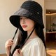 2026 new striped egg roll fisherman hat for women spring and summer versatile full face sun protection hat big head circumference lampshade hat