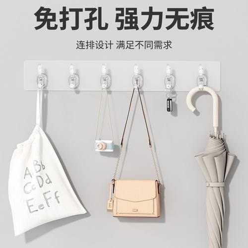 免打孔挂钩贴墙有效连排粘钩无痕门后厨房卫生间水晶衣帽承重挂勾 - 图3