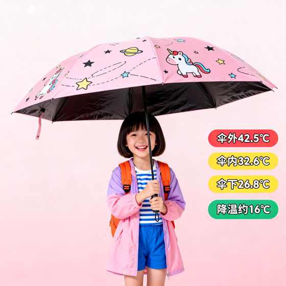 Writable name safety anti-rebound folding umbrella children's umbrella boy and girl baby school special rainy day umbrella