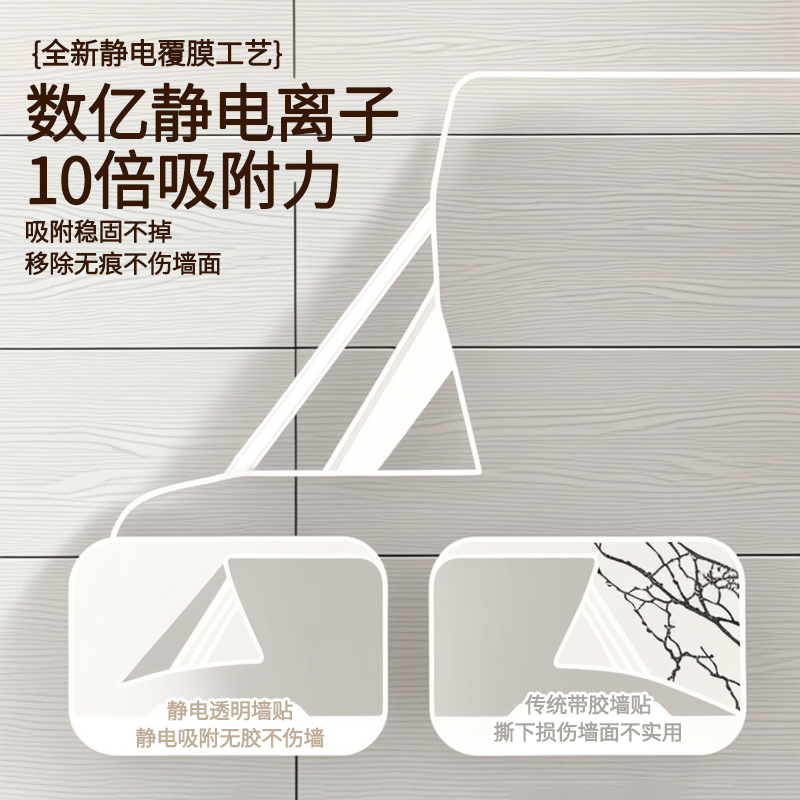 厨房防油贴纸静电透明耐高温瓷砖墙贴灶台油烟机墙面防水自粘墙纸