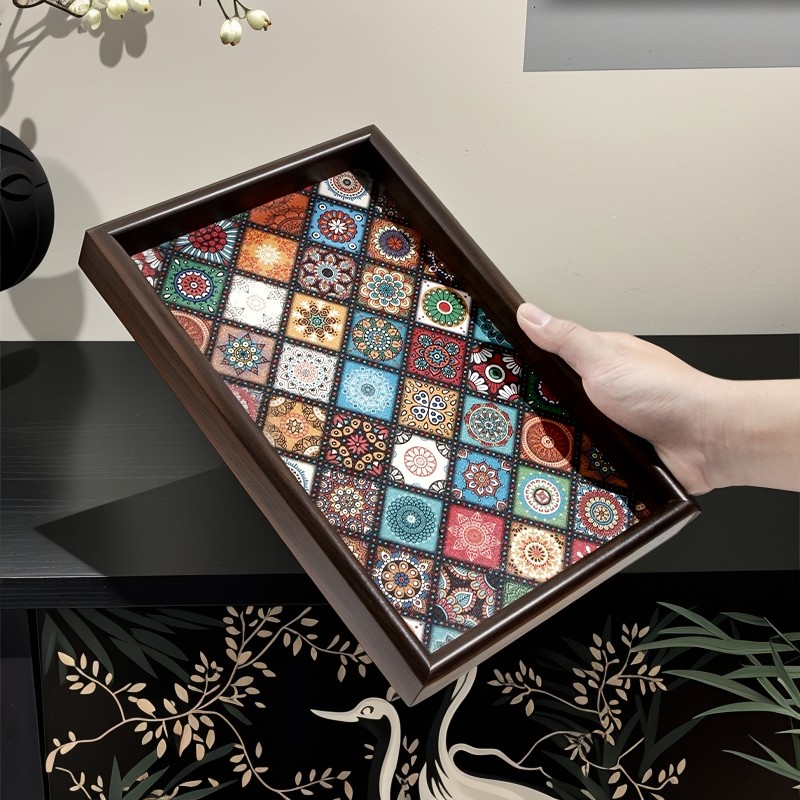 高档复古茶盘胡桃木首饰长方形轻奢木质收纳酒杯茶水文玩茶盘托盘,淘宝优惠券,粉丝福利购,淘宝优惠卷