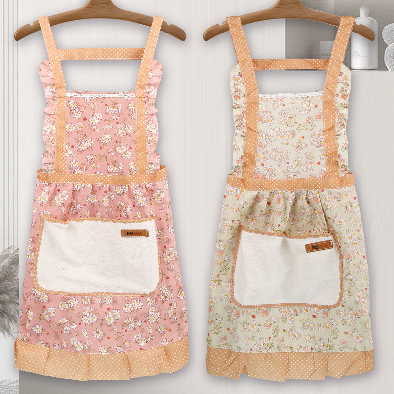 可擦手帆布家用围裙厨房耐脏防污防油透气女公主裙做饭围腰工作服,淘宝优惠券,粉丝福利购,淘宝优惠卷