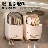 Wall-mounted dustproof and drainable chopsticks and spoon storage box with lid