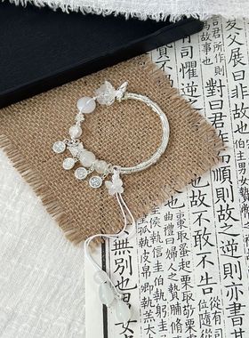 【故相思】新中式古风平安喜乐梅花手串竹节半镯铃铛串珠手链手饰