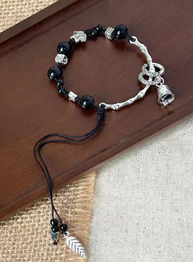 同款新中式水墨蝴蝶串珠手链小众设计古风手串夏季情侣手绳