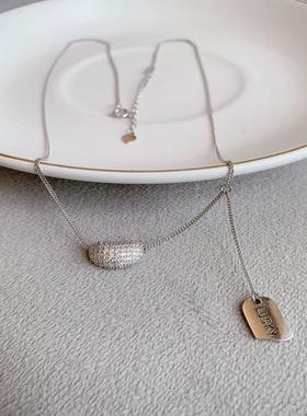 镶钻相思豆银豆豆项链女生简约气质韩版ins风锁骨链新款