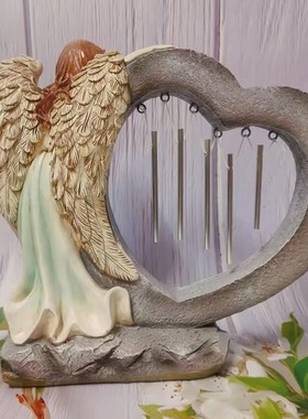 爱心风铃天使树脂工艺品摆件