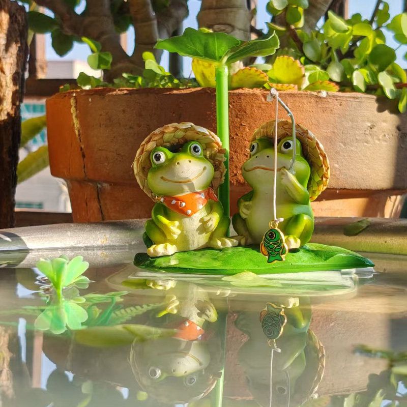户外庭院花园装饰品摆件鱼池假山造景树脂小青蛙钓鱼创意景观雕塑,淘宝优惠券,粉丝福利购,淘宝优惠卷