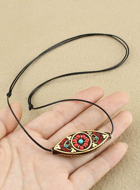 复古新中式唐卡吊坠项链