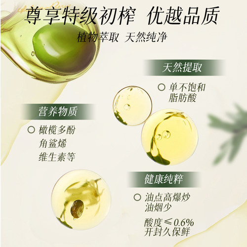 翡丽百瑞特级初榨橄榄油瓶装礼盒装意大利进口冷榨健身家用食用油 - 图2
