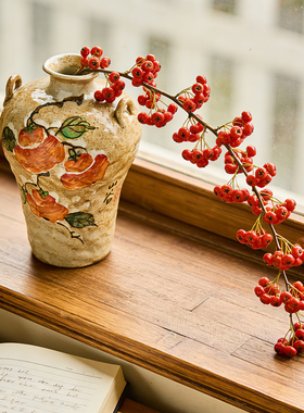 宋代美学柿柿如意中古风陶瓷花瓶
