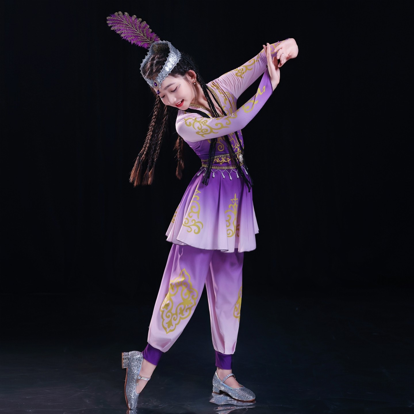 新疆维吾尔族演出服儿童维族古丽裙小兰花铃铛舞新娃哈哈绽放舞蹈,淘宝优惠券,粉丝福利购,淘宝优惠卷