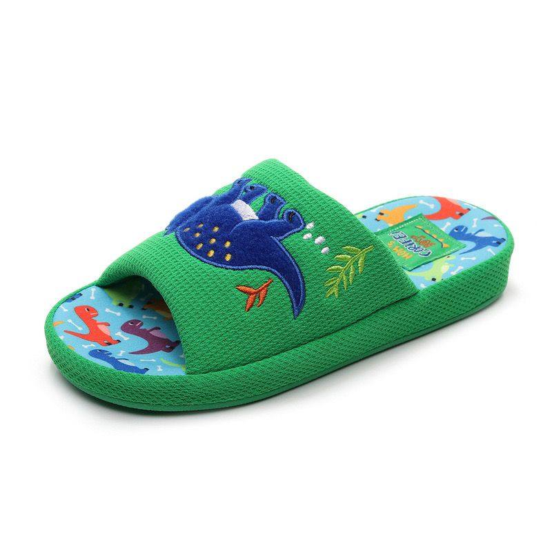 儿童拖鞋2024新款男孩恐龙大童室内无声轻便足弓春秋露趾布艺防滑,淘宝优惠券,粉丝福利购,淘宝优惠卷
