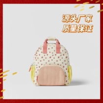 ZA Home New Canvas Strawberry Double Shoulder Bag Children Girl Girl Dopamine Collage Backpack Cute Casual Out of the bag