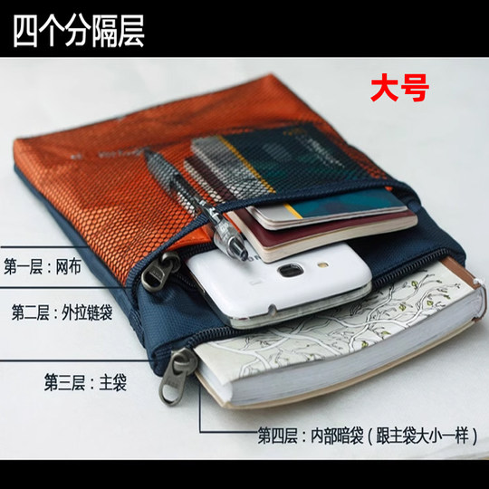 Bolsa de billetes multifuncional para hombres y mujeres que viajan al extranjero.