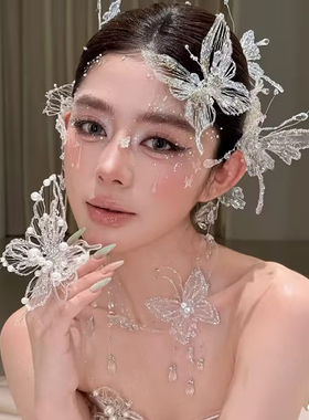 新娘韩式仙气蝴蝶发夹婚礼配饰