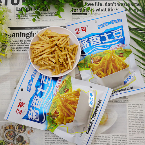 坚强酱香土豆条大包儿时椒盐脆咪薯片校园怀旧膨化童年小零食小吃 - 图0