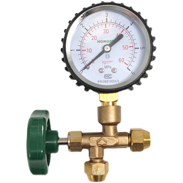 Hongsen 488-6MPA 60KG kg central air conditioning nitrogen pressure-keeping gauge Fuyang Huada Xinweiming three-way valve