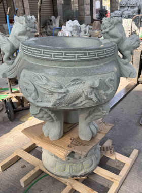 50cm大型户外青石香炉鼎天公炉