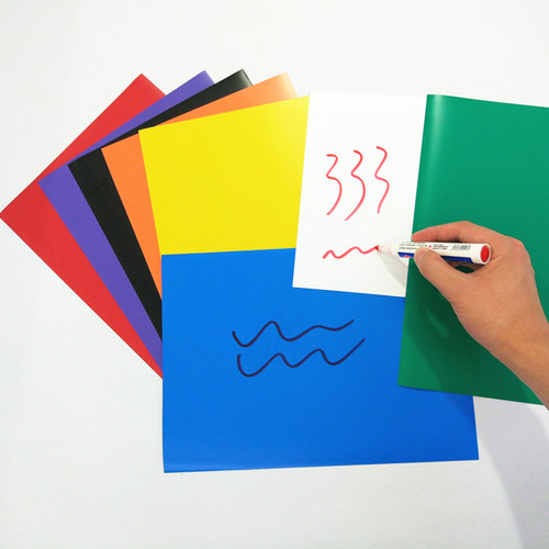 A4彩色磁片软磁铁教学教具吸铁石磁力贴磁性贴广告黑板公开课八色 - 图1