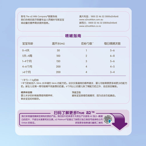 【官方旗舰】a2紫白金婴儿配方奶粉1段一段新生儿0-6个月400g GF - 图3