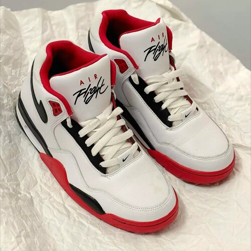 Nike Flight Legacy男女子红白经典风格中帮复古篮球鞋BQ4212-100 - 图0
