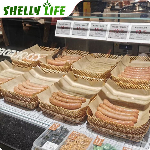 超市熟食筐油炸食品展示篮柳编原色收纳筐多功能水果蔬菜面点心篮 - 图0