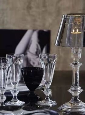 法式轻奢水晶玻璃餐厅氛围烛台